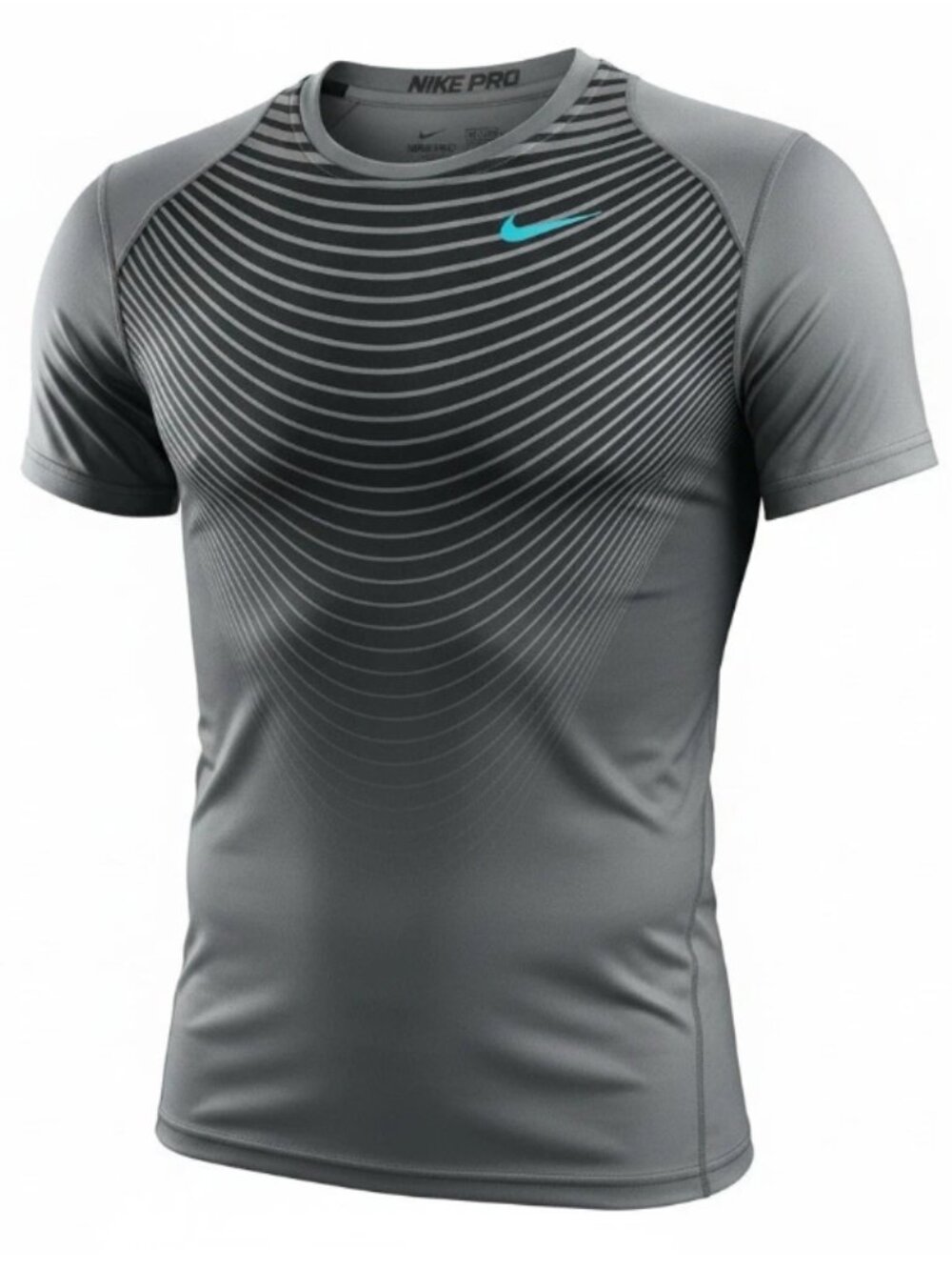 Nike Pro Gray & Black Stripe Track & Field Running Athletic Top M